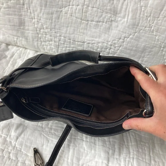 Classic Black Leather Coach Purse - Picture 2 of 10